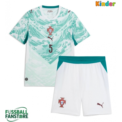 Portugal Diogo Dalot #5 Replik Auswärtstrikot Kinder WM 2026 Kurzarm (+ Kurze Hosen)